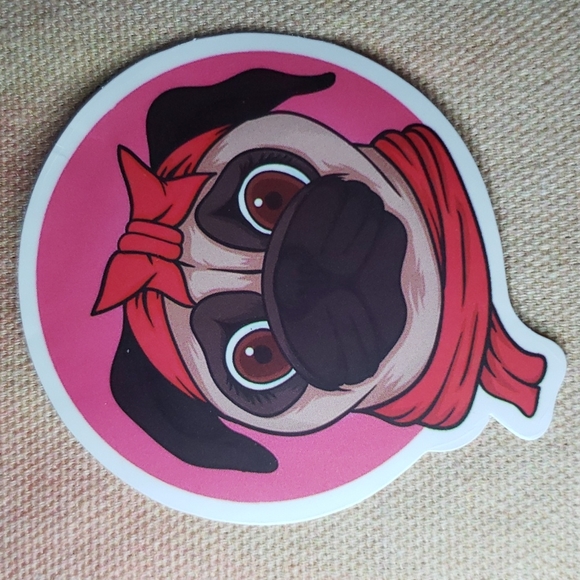 (M) Pug Dog Sticker Doggie Dog Mom Puppy - Picture 1 of 4